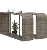 vidaXL Opbergschappen 2 st poly rattan grijs