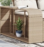 vidaXL Opbergschappen 2 st poly rattan beige