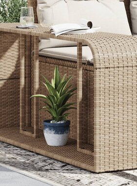 vidaXL Opbergschappen 2 st poly rattan beige