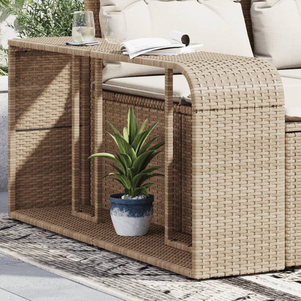 vidaXL Opbergschappen 2 st poly rattan beige