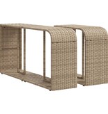 vidaXL Opbergschappen 2 st poly rattan beige