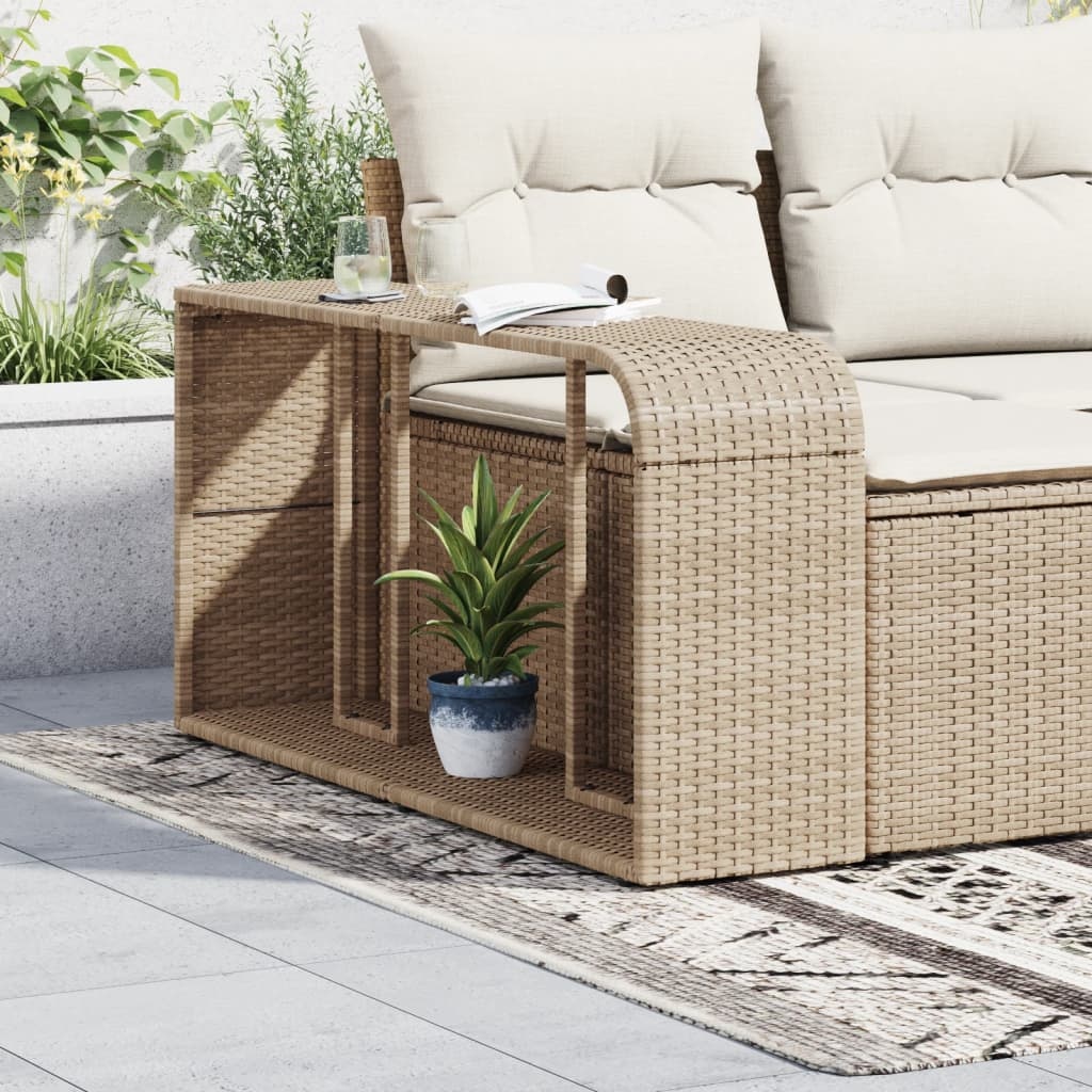 vidaXL Opbergschappen 2 st poly rattan beige