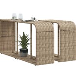 vidaXL Opbergschappen 2 st poly rattan beige