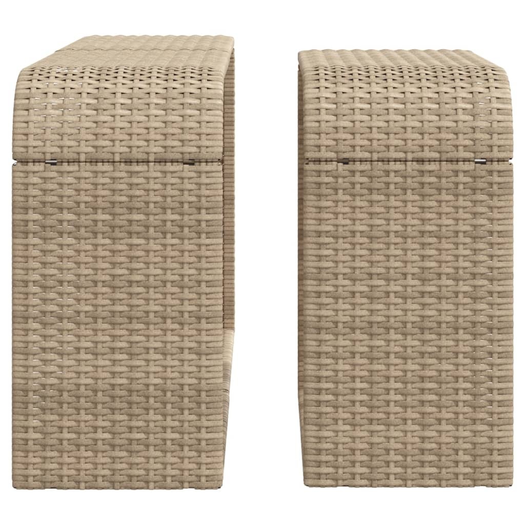 vidaXL Opbergschappen 2 st poly rattan beige