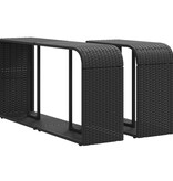 vidaXL Opbergschappen 2 st poly rattan zwart