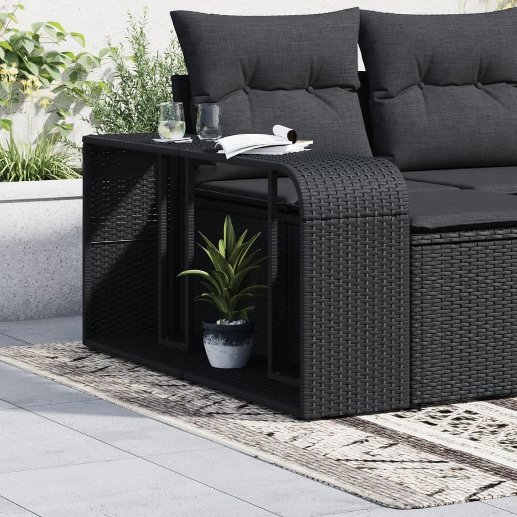 vidaXL Opbergschappen 2 st poly rattan zwart