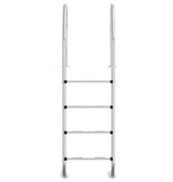 vidaXL Zwembadladder 54x38x184,5 cm 304 roestvrij staal