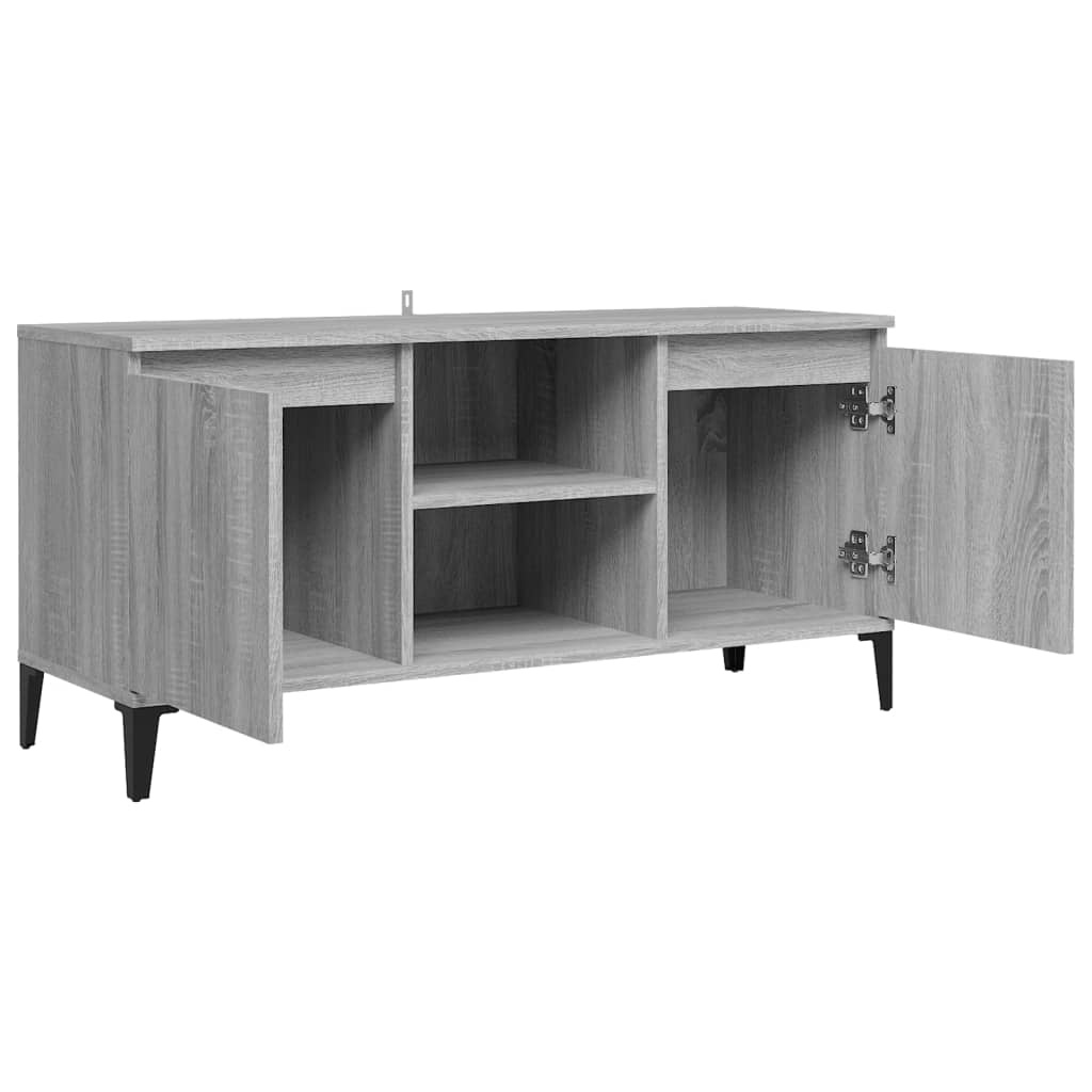 vidaXL Tv-meubel met metalen poten 103,5x35x50 cm grijs sonoma eiken