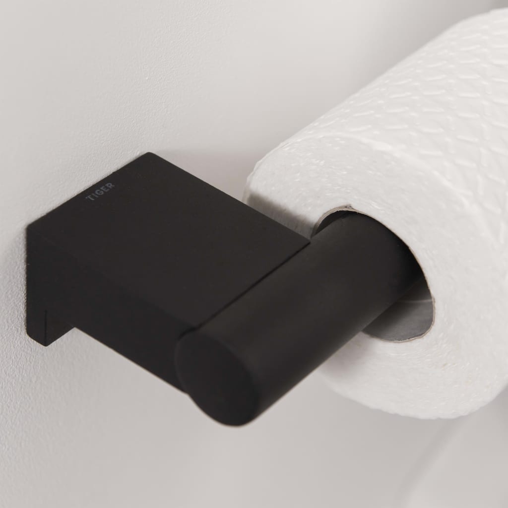 vidaXL Toiletrolhouder Bold matzwart