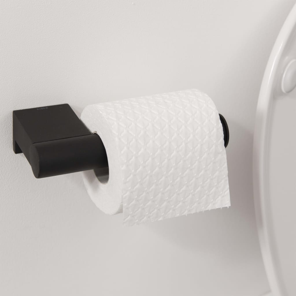 vidaXL Toiletrolhouder Bold matzwart