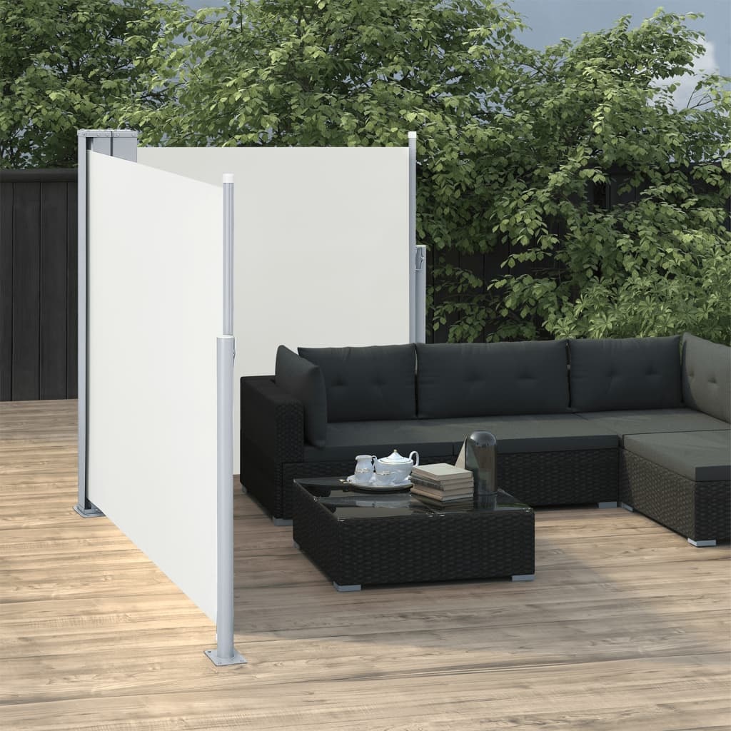 vidaXL Windscherm uittrekbaar 120x600 cm crème