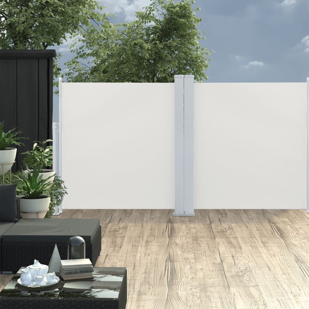 vidaXL Windscherm uittrekbaar 100x600 cm crème