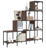 VidaXL Boekenkast 122x30x132 cm bewerkt hout en metaal bruin eiken