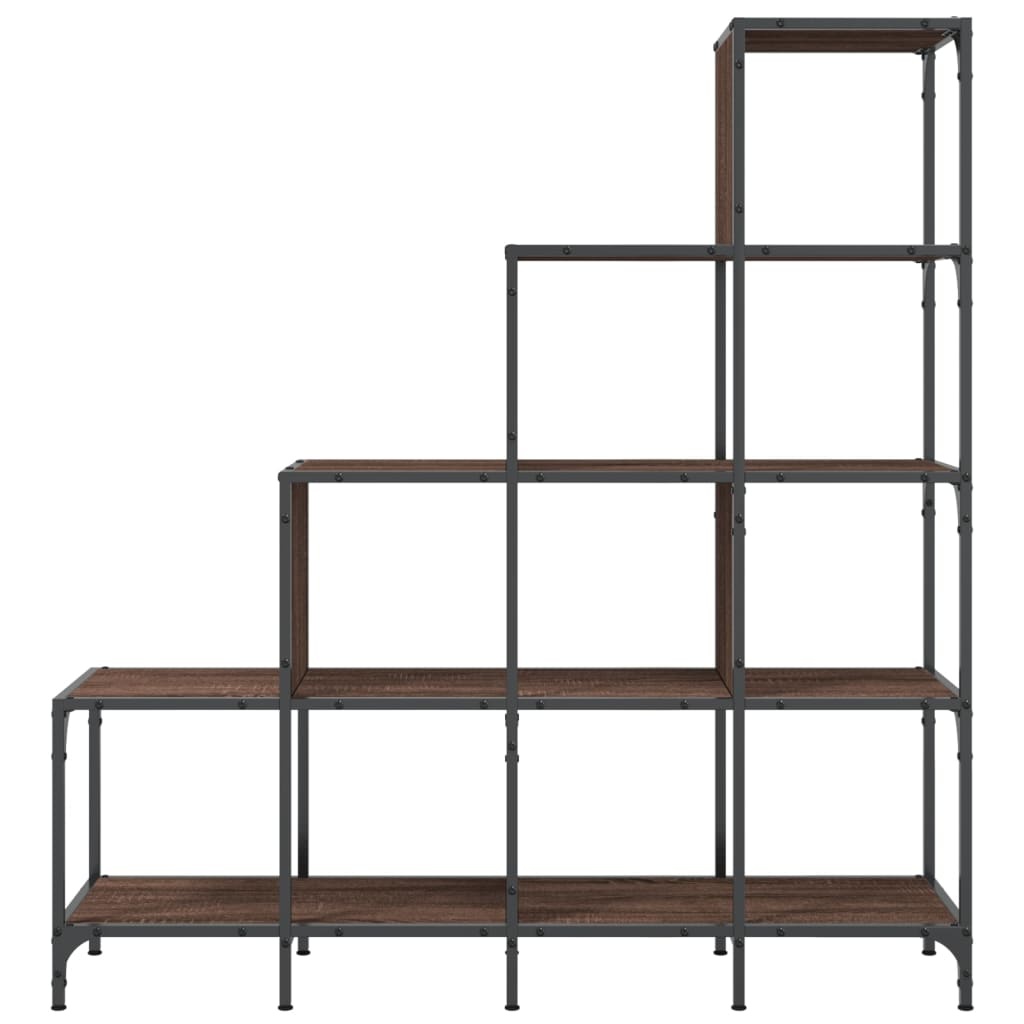 VidaXL Boekenkast 122x30x132 cm bewerkt hout en metaal bruin eiken