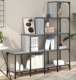 VidaXL Boekenkast 122x30x132 cm bewerkt hout en metaal grijs sonoma