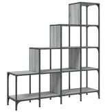 VidaXL Boekenkast 122x30x132 cm bewerkt hout en metaal grijs sonoma