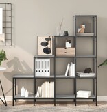 VidaXL Boekenkast 122x30x132 cm bewerkt hout en metaal grijs sonoma