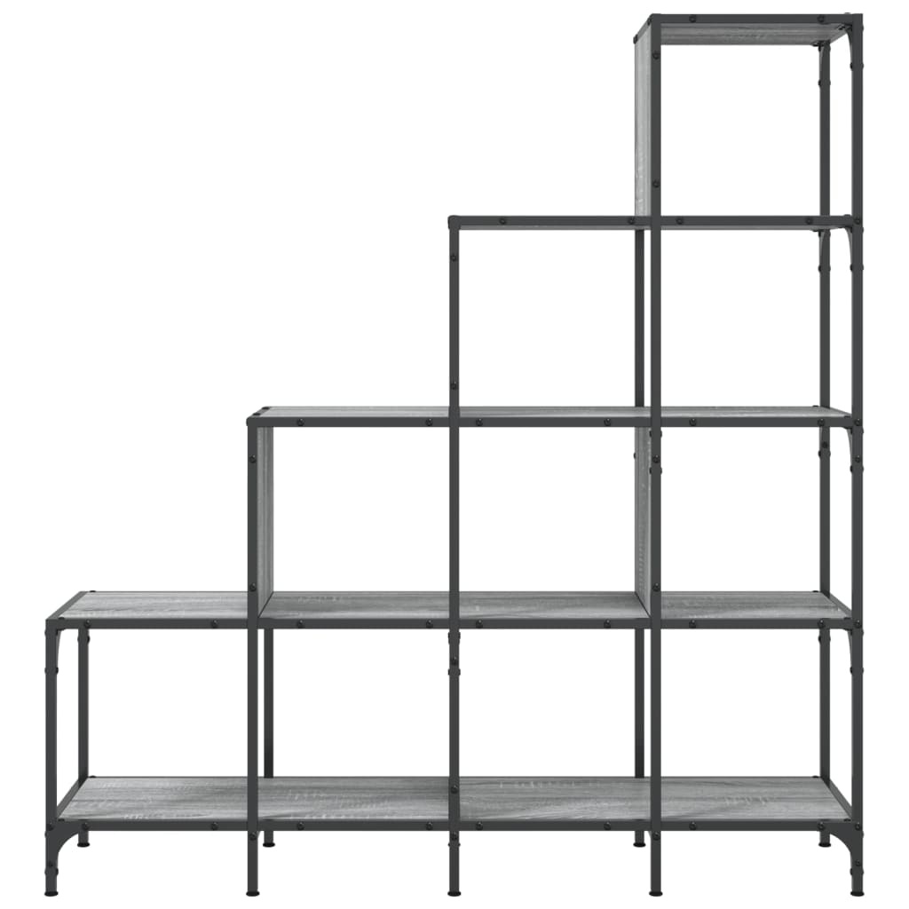 VidaXL Boekenkast 122x30x132 cm bewerkt hout en metaal grijs sonoma