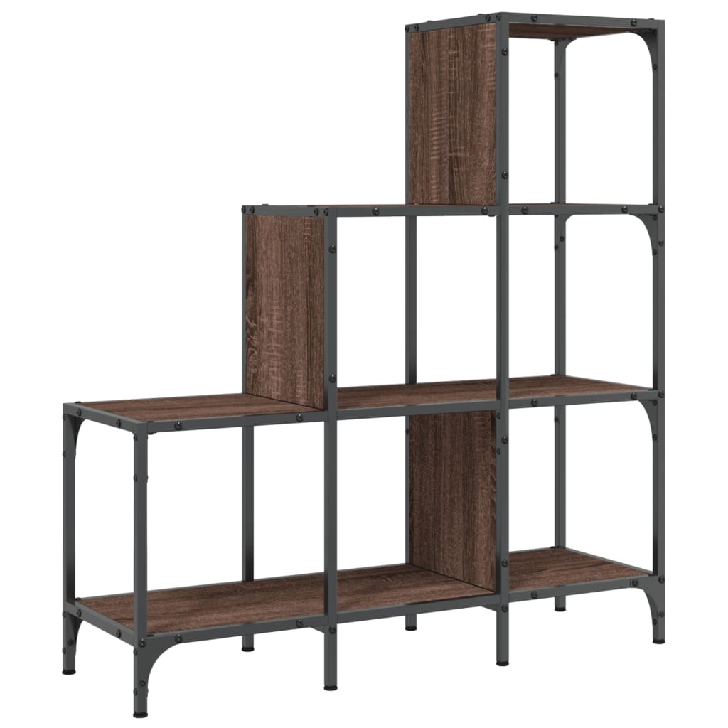 VidaXL Boekenkast 92x30x102 cm bewerkt hout en metaal bruin eiken