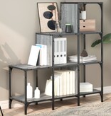 vidaXL Boekenkast 92x30x102 cm bewerkt hout en metaal grijs sonoma