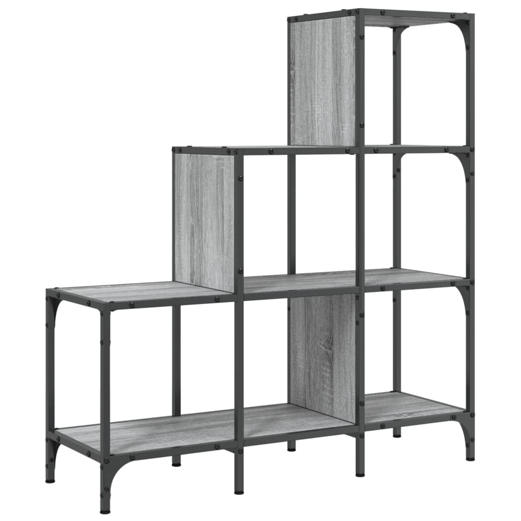 VidaXL Boekenkast 92x30x102 cm bewerkt hout en metaal grijs sonoma