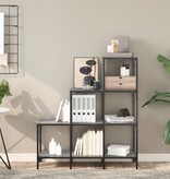 VidaXL Boekenkast 92x30x102 cm bewerkt hout en metaal grijs sonoma