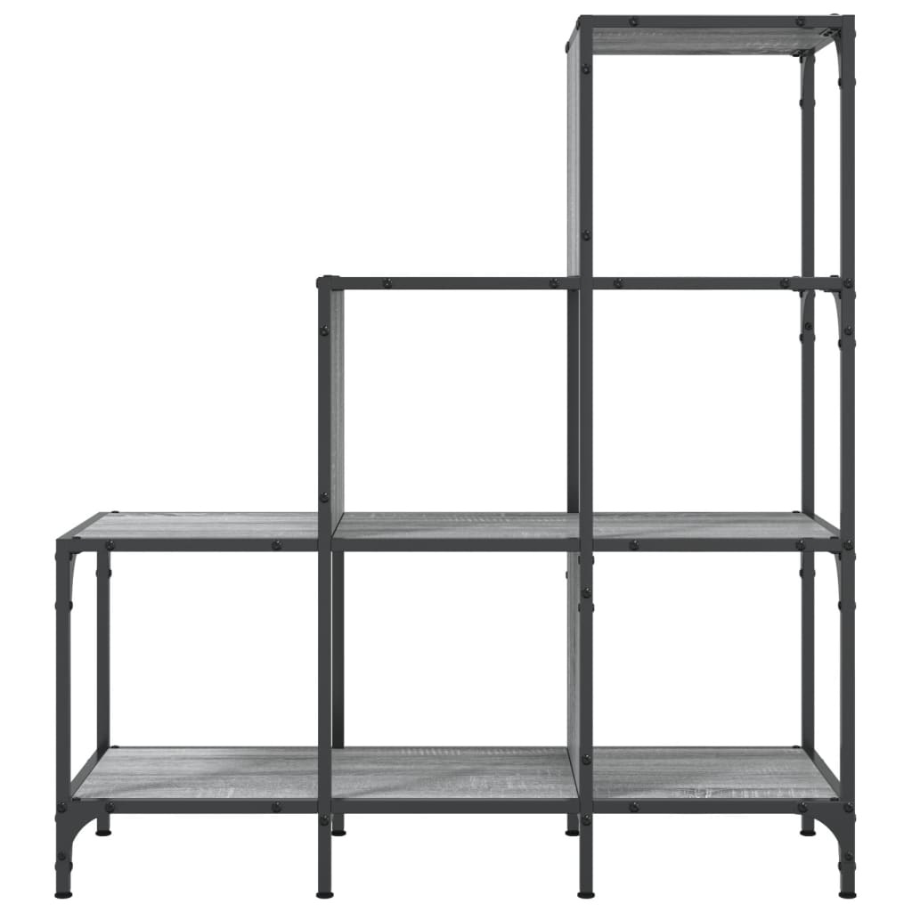 VidaXL Boekenkast 92x30x102 cm bewerkt hout en metaal grijs sonoma