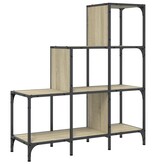 VidaXL Boekenkast 92x30x102 cm bewerkt hout en metaal sonoma eiken