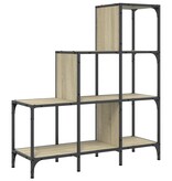 vidaXL Boekenkast 92x30x102 cm bewerkt hout en metaal sonoma eiken