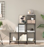 VidaXL Boekenkast 92x30x102 cm bewerkt hout en metaal sonoma eiken