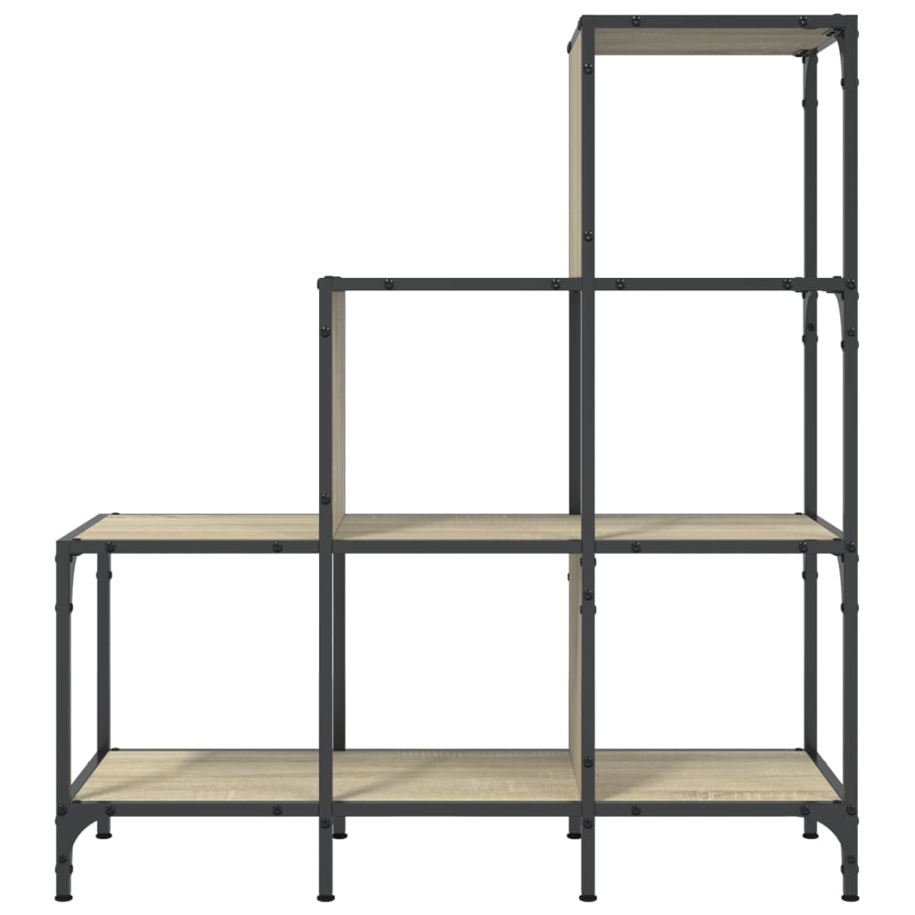 VidaXL Boekenkast 92x30x102 cm bewerkt hout en metaal sonoma eiken