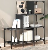 VidaXL Boekenkast 92x30x102 cm bewerkt hout en metaal zwart