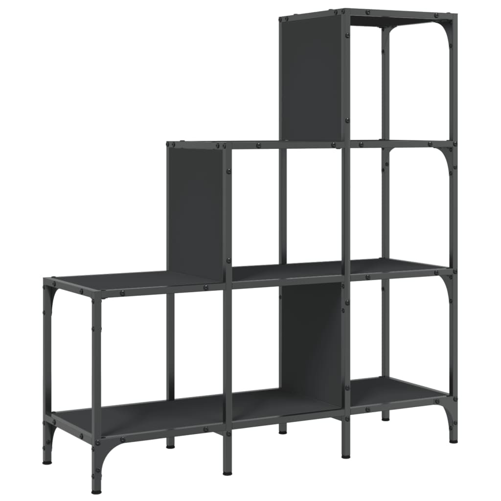 VidaXL Boekenkast 92x30x102 cm bewerkt hout en metaal zwart