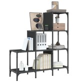 VidaXL Boekenkast 92x30x102 cm bewerkt hout en metaal zwart