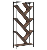 VidaXL Boekenkast 79x30x180 cm bewerkt hout en metaal bruin eiken