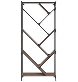 VidaXL Boekenkast 79x30x180 cm bewerkt hout en metaal bruin eiken