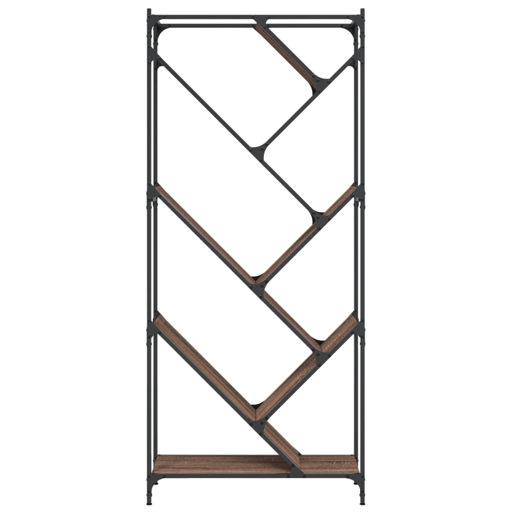 VidaXL Boekenkast 79x30x180 cm bewerkt hout en metaal bruin eiken