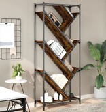 VidaXL Boekenkast 79x30x180 cm bewerkt hout en metaal gerookt eiken