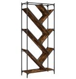 VidaXL Boekenkast 79x30x180 cm bewerkt hout en metaal gerookt eiken