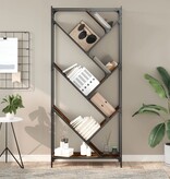 VidaXL Boekenkast 79x30x180 cm bewerkt hout en metaal gerookt eiken