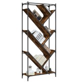 VidaXL Boekenkast 79x30x180 cm bewerkt hout en metaal gerookt eiken