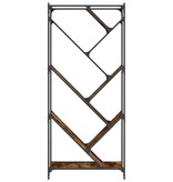 VidaXL Boekenkast 79x30x180 cm bewerkt hout en metaal gerookt eiken