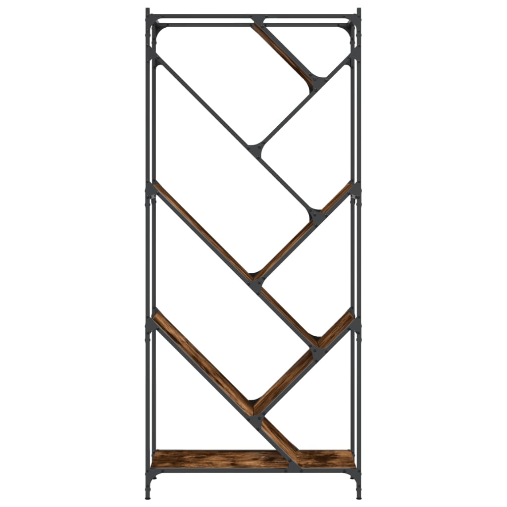 VidaXL Boekenkast 79x30x180 cm bewerkt hout en metaal gerookt eiken