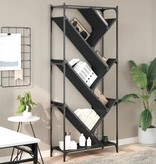 VidaXL Boekenkast 79x30x180 cm bewerkt hout en metaal zwart