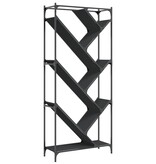 VidaXL Boekenkast 79x30x180 cm bewerkt hout en metaal zwart