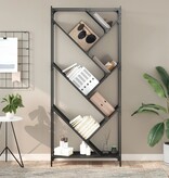 VidaXL Boekenkast 79x30x180 cm bewerkt hout en metaal zwart