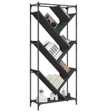 VidaXL Boekenkast 79x30x180 cm bewerkt hout en metaal zwart