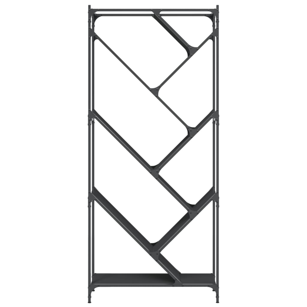 VidaXL Boekenkast 79x30x180 cm bewerkt hout en metaal zwart
