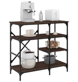 VidaXL Bakkersrek 90x40x84 cm bewerkt hout en metaal bruin eikenkleur