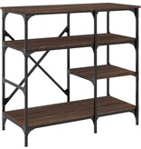 VidaXL Bakkersrek 90x40x84 cm bewerkt hout en metaal bruin eikenkleur
